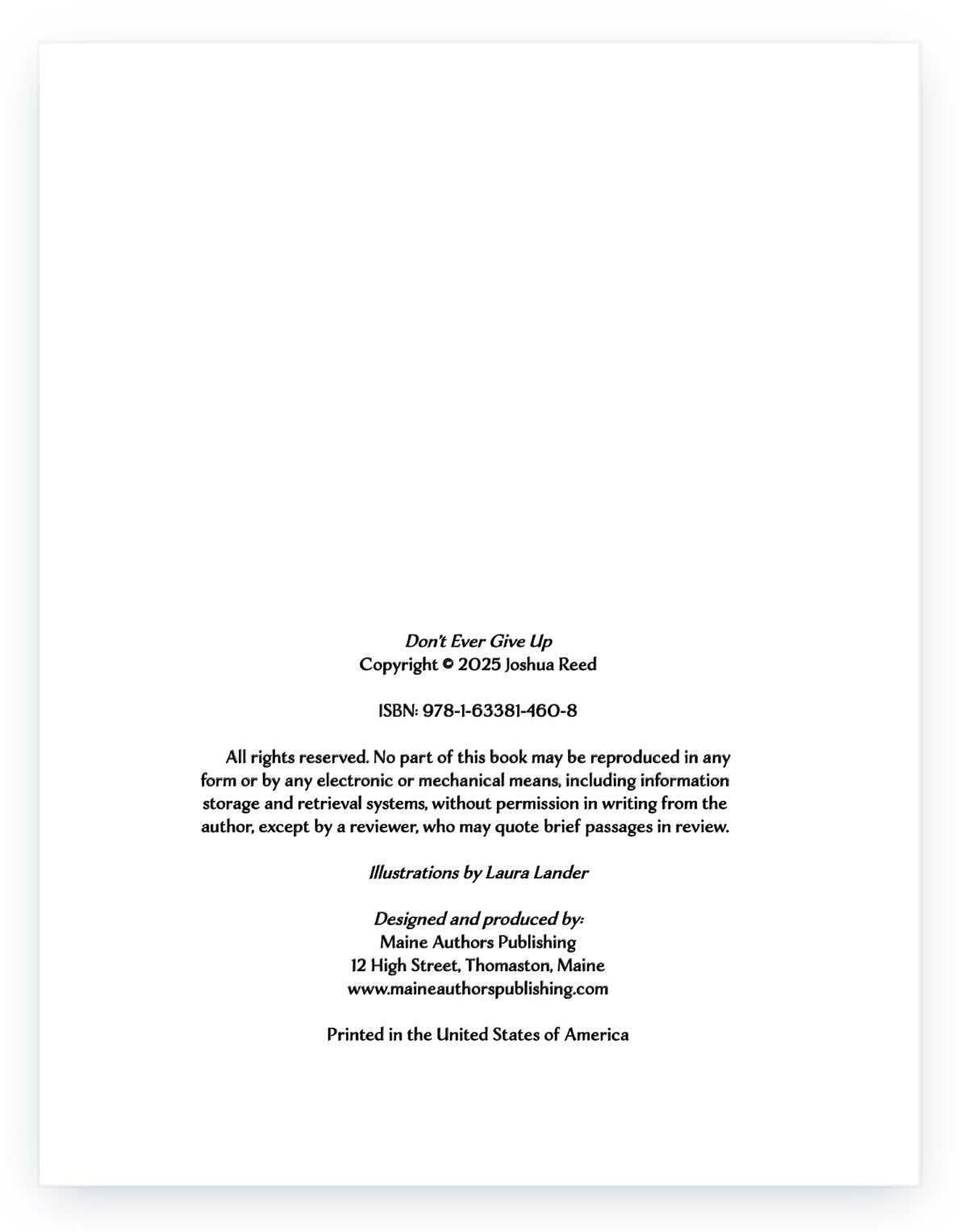 Don't Ever Give Up - Soft Cover (Paperback)